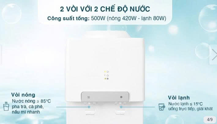 Cây nước nóng lạnh Midea YD1732S-W 500W