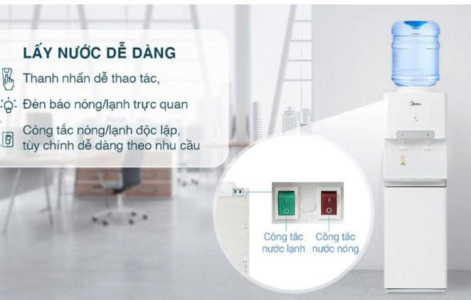 Cây nước nóng lạnh Midea YD1732S-W 500W