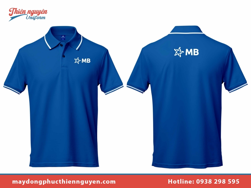 Áo thun đồng phục màu xanh dương