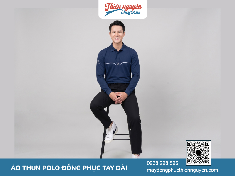 Mẫu đồng phục áo thun polo kiểu dáng tay dài