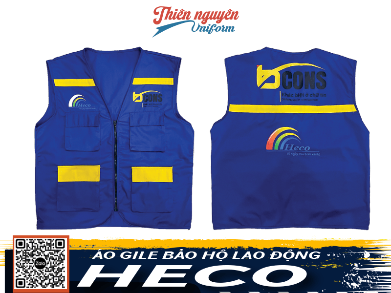 Mẫu áo gile bảo hộ lao động công ty HECO