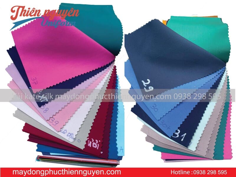 Bảng màu vải kate silk. Ảnh 2