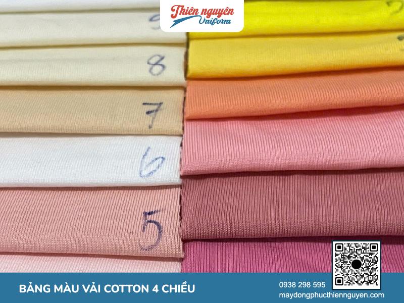 Bảng màu của vải cotton 4 chiều