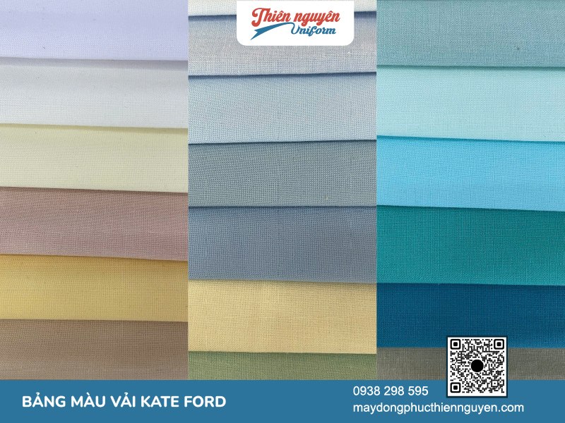 Bảng màu loại vải kate ford