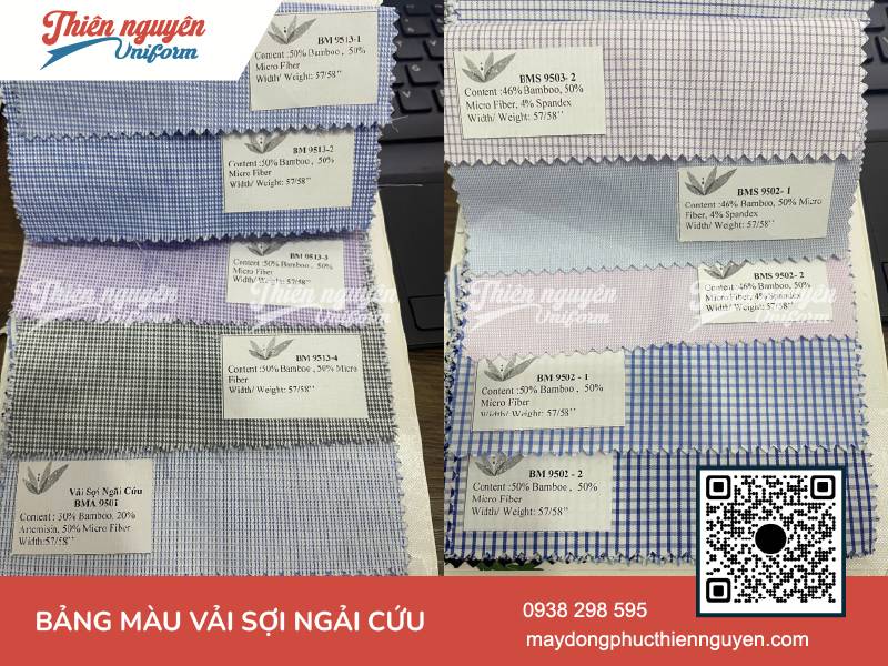 Thư viện bảng màu vải Bamboo pha với vải sợi ngải cứu
