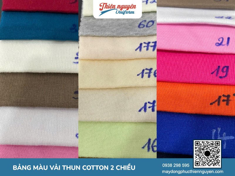 Bảng màu vải thun cotton 2 chiều