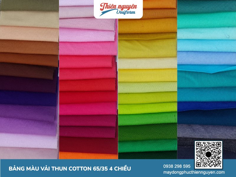 Bảng màu vải thun cotton 65/35 (CVC) 4 chiều