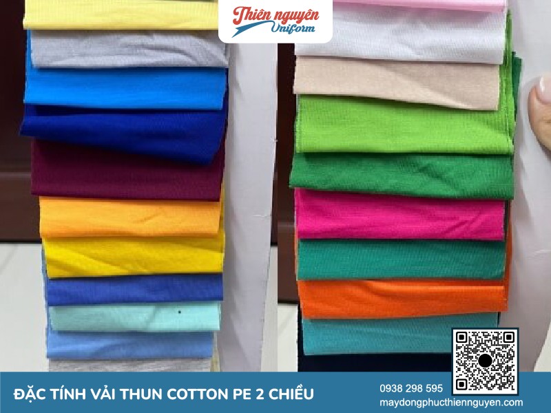 Bảng màu vải thun cotton PE 2 chiều