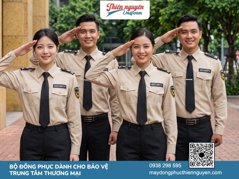 Đồng phục nhân viên bảo vệ thiết kế sơ mi tay dài