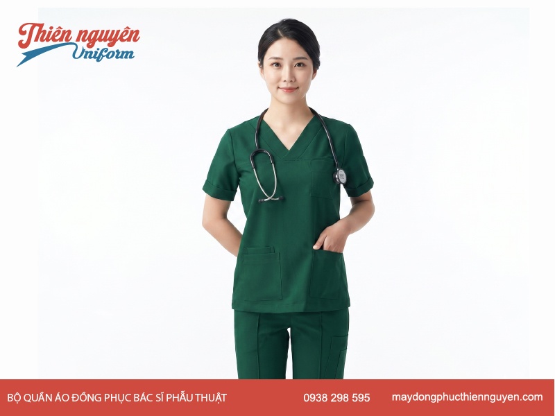 Bộ quần áo đồng phục cho bác sĩ phẫu thuật tại phòng mổ
