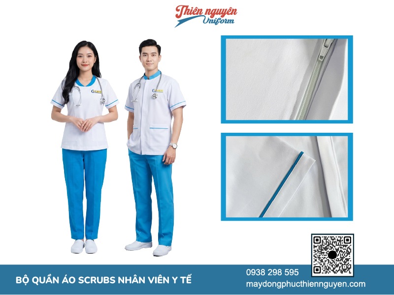 Bộ đồng phục scrubs kiểu dáng hiện đại cho phòng khám