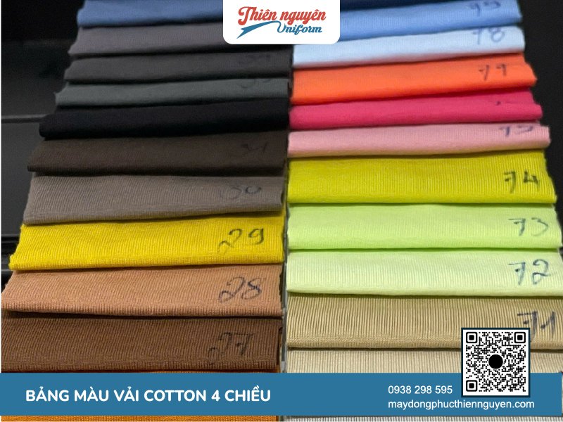 Bảng màu vải thun cotton 4 chiều