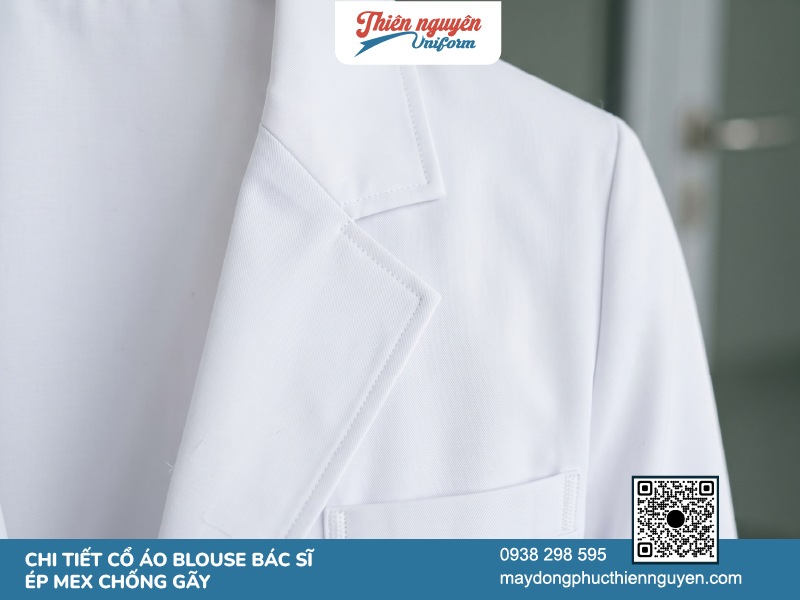 Ứng dụng kỹ thuật ép mex định hình form cổ áo blouse đồng phụcphục