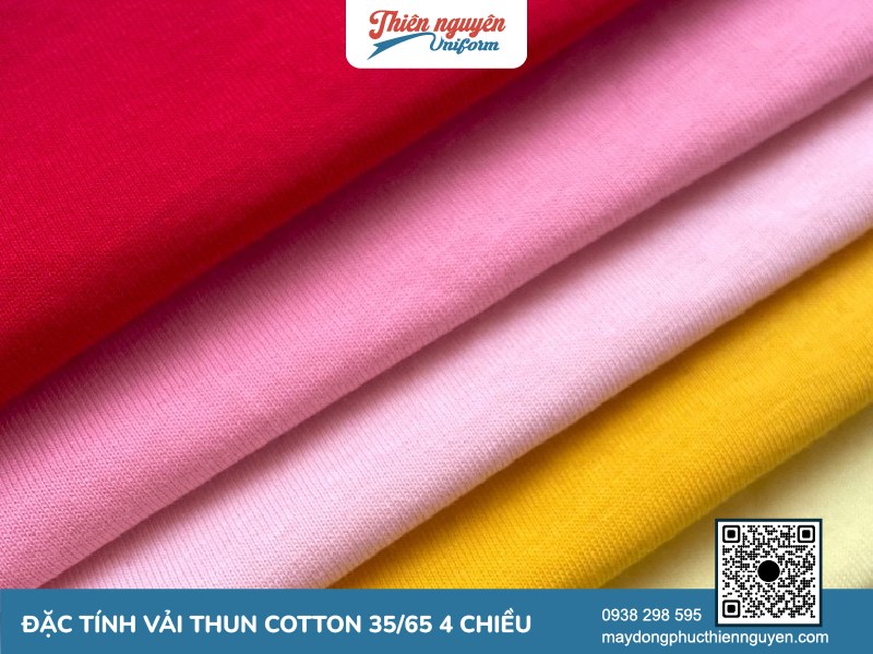 Những điểm nổi bật và hạn chế của vải thun cotton 35/65 (TC) 4 chiều