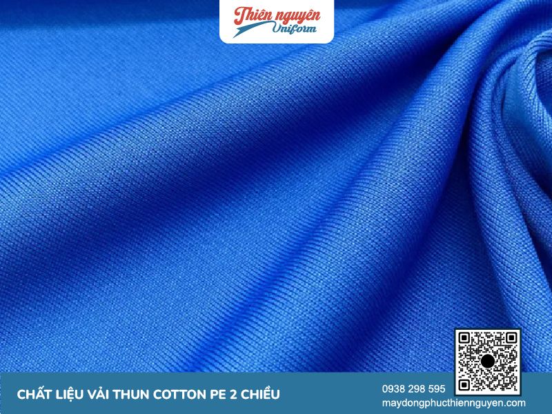 Chi tiết vải thun cotton PE 2 chiều
