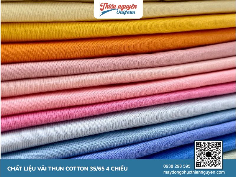 Làm sao để màu vải thun cotton 35/65 (TC) 4 chiều luôn được bền màu