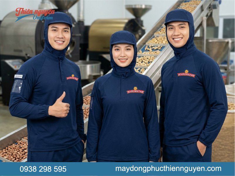 Mẫu quần áo ngành chế biến thực phẩm cho bộ phận kho của công ty Hoàng Sơn Food