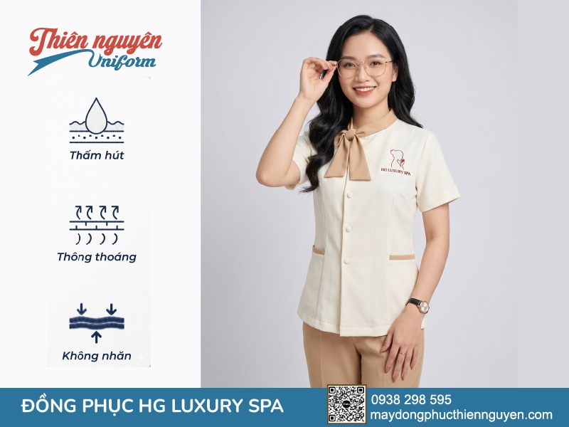 Mẫu đồng phục Hoàng Gia Luxury Spa kiểu dáng thanh lịch tôn dáng