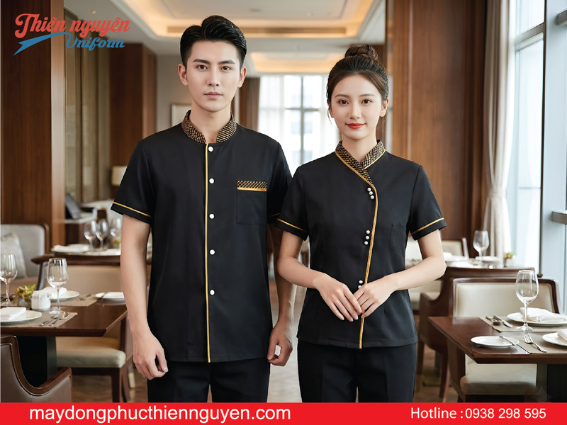 Mẫu đồng phục nhân viên nhà hàng Thái màu đen