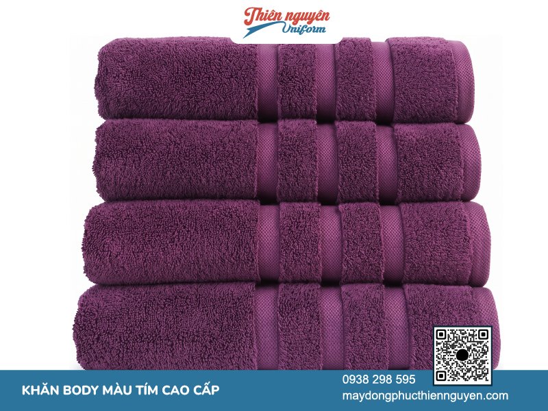 Khăn quấn body spa tông màu tím đậm