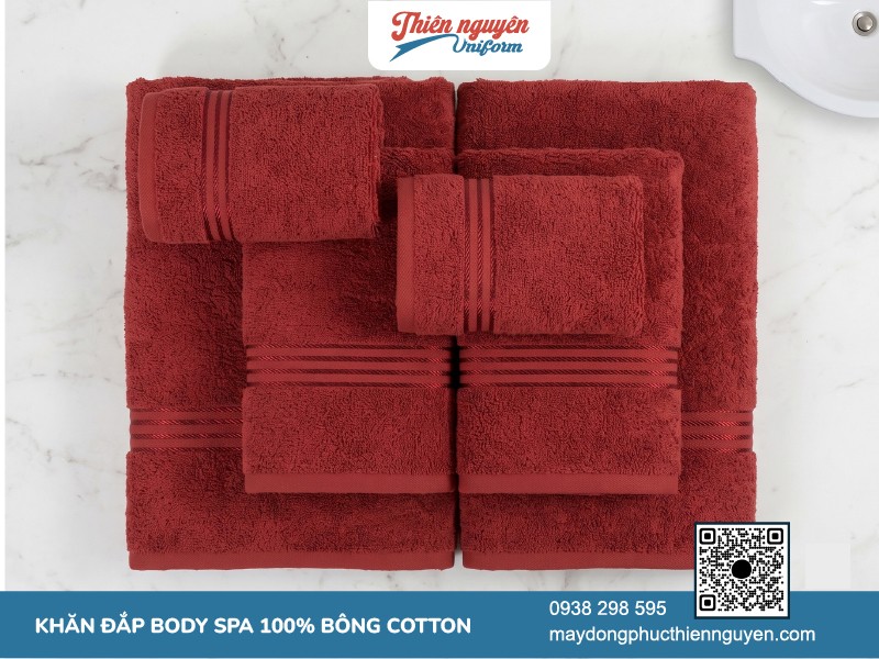 Combo khăn đắp và khăn body spa chất liệu cotton 100%