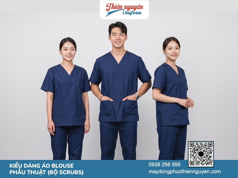 Mẫu áo blouse phẫu thuật (bộ scrubs)
