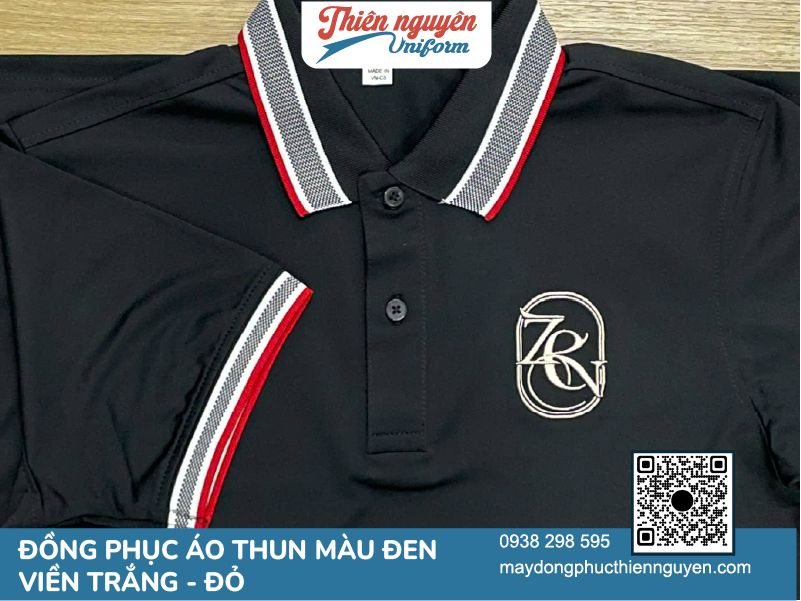 Kiểu dáng áo thun đồng phục màu đen