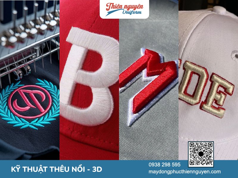 Kỹ thuật thêu nổi 3D tạo khối mang lại hiệu ứng không gian 3 chiều