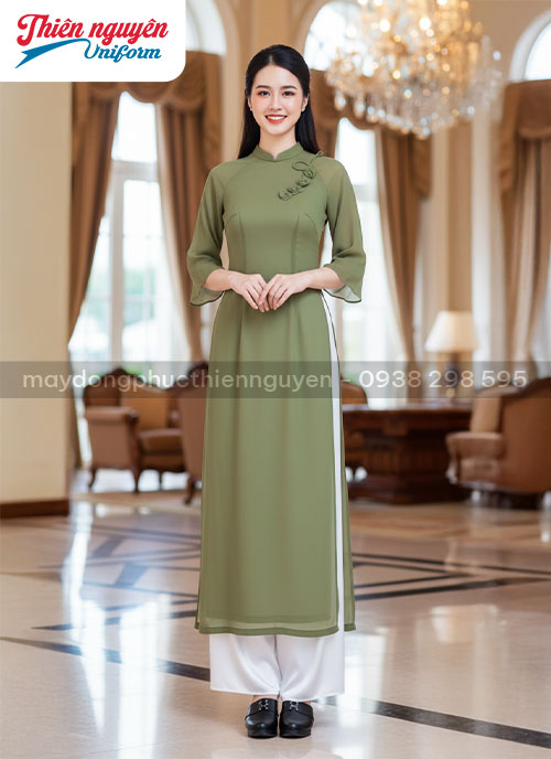 Mẫu áo dài đồng phục đẹp tinh tế