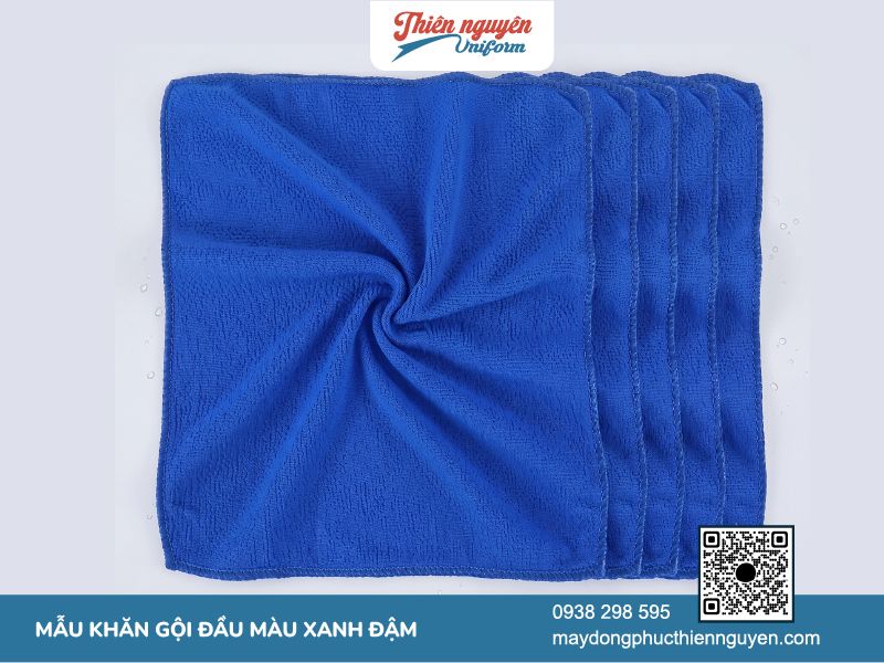 Mẫu khăn gội đầu màu xanh dương