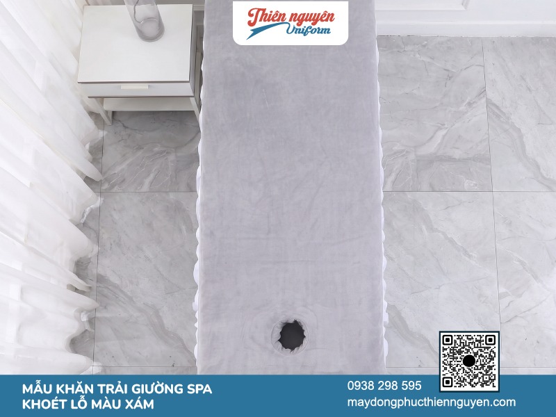 Mẫu khăn trải giường spa kích thước bản tiêu chuẩn