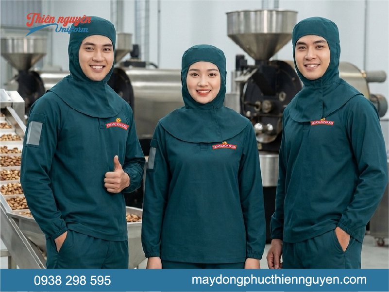 Bộ đồng phục chế biến thực phẩm dành cho bộ phận rang chiên 