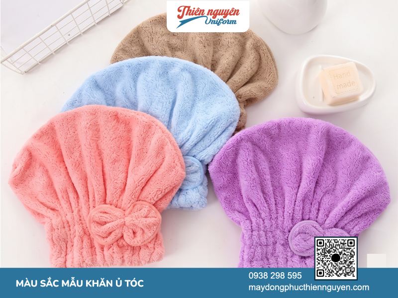 Khăn spa kiểu dáng mũ chùm bo chun