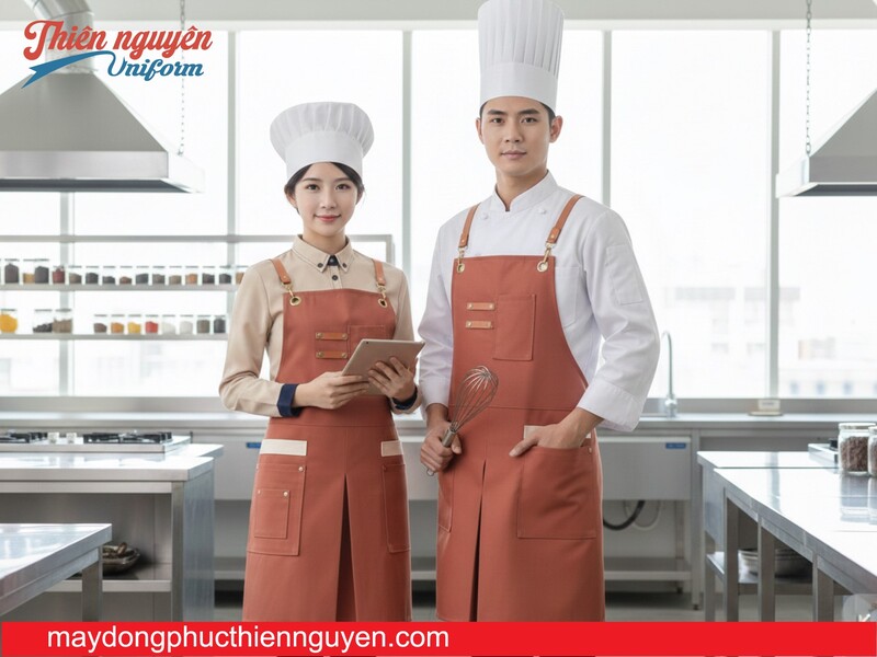 mẫu đồng phục tạp dề đầu bếp đẹp