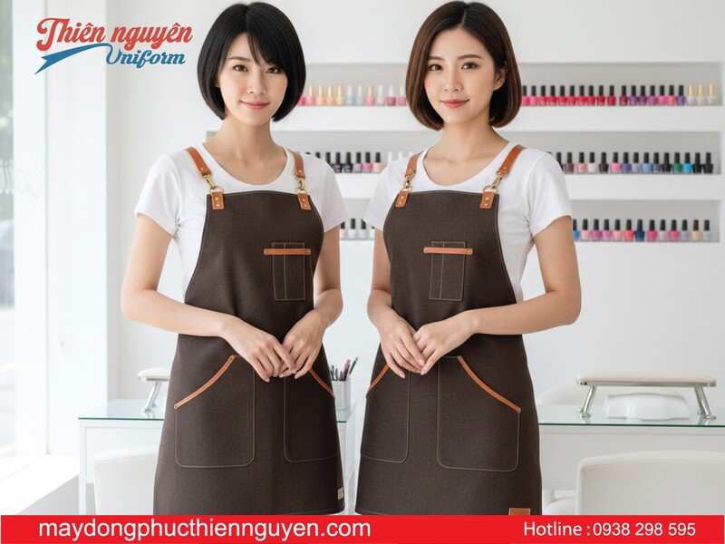 mẫu tạp dề nhân viên phục vụ