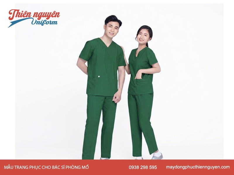 Bộ trang phục màu xanh dành cho bác sĩ phẫu thuật
