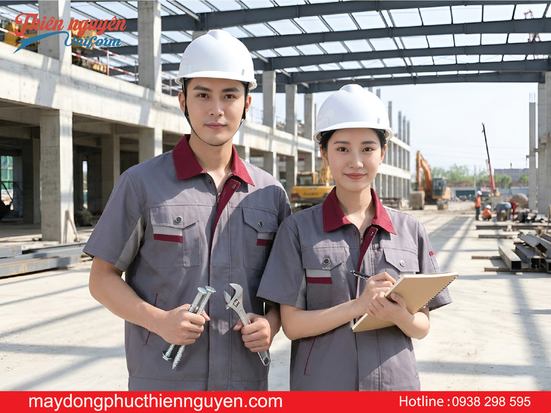 May đồng phục công nhân xây dựng và cơ khí đẹp - Thiên Nguyên Uniform
