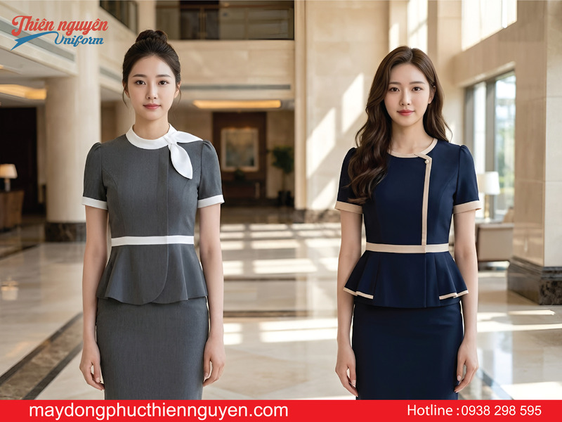 Đồng phục lễ tân (Receptionist Uniform) là trang phục quy chuẩn dành cho nhân viên làm việc tại khu vực tiền sảnh - Thiên Nguyên Uniform