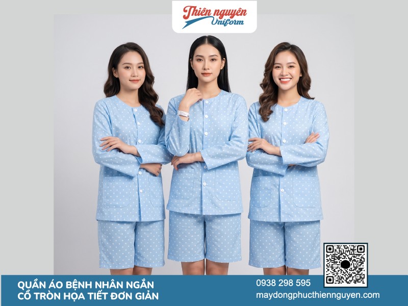 Gam màu xanh dương nhạt được sử dụng may đồng phục bệnh viện