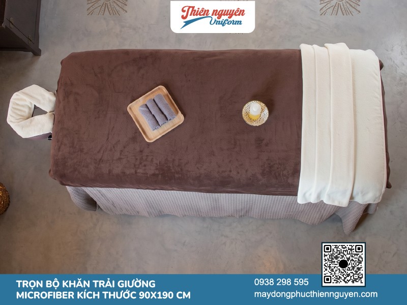 Trọn bộ khăn trải giường spa phong cách tối giản