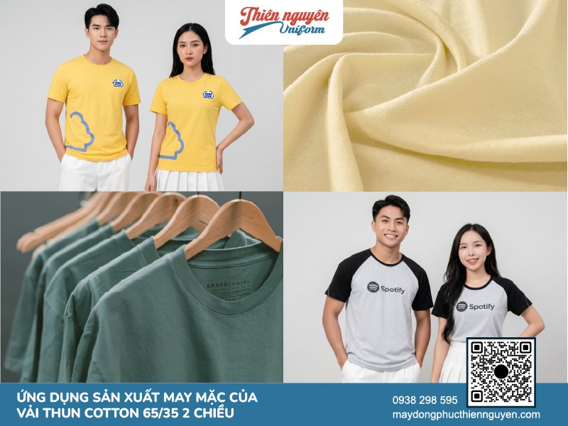 Ứng dụng thực tiễn của vải thun cotton 65/35 (CVC) 2 chiều
