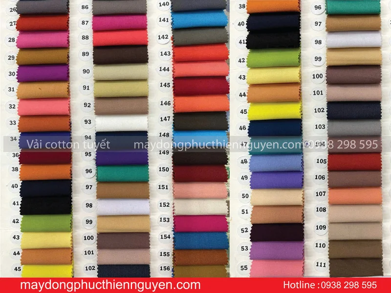 bảng màu vải cotton tuyết. Ảnh 3