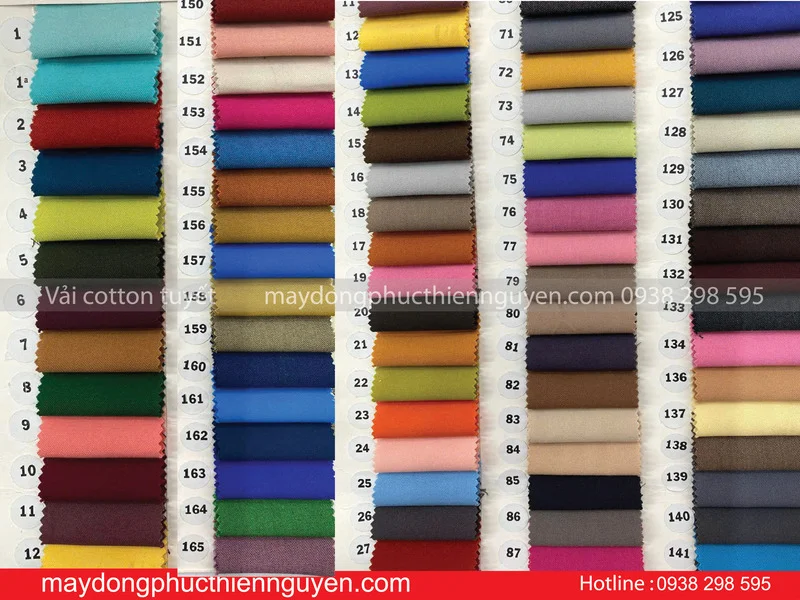 bảng màu vải cotton tuyết. Ảnh 2