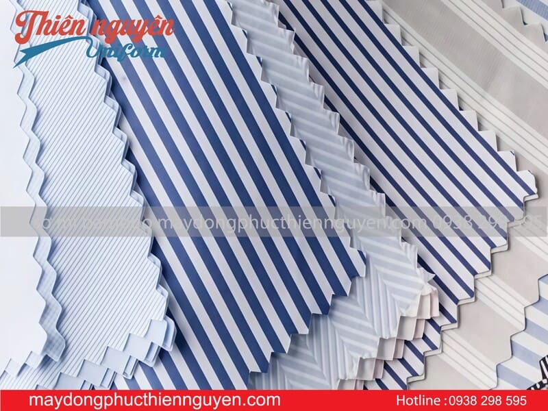 bảng màu vải kate sọc bamboo - Thiên Nguyên Uniform