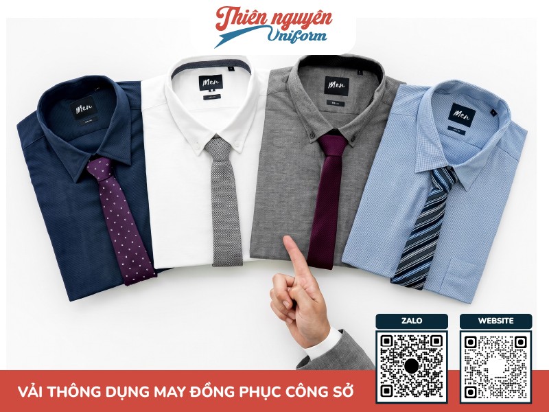 Mẫu vải phổ biến chuyên dùng cho may mặc áo sơ mi đồng phục