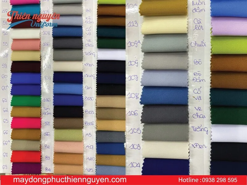 bảng màu vải tuyết mưa vitex Thiên Nguyên uniform. Ảnh 2