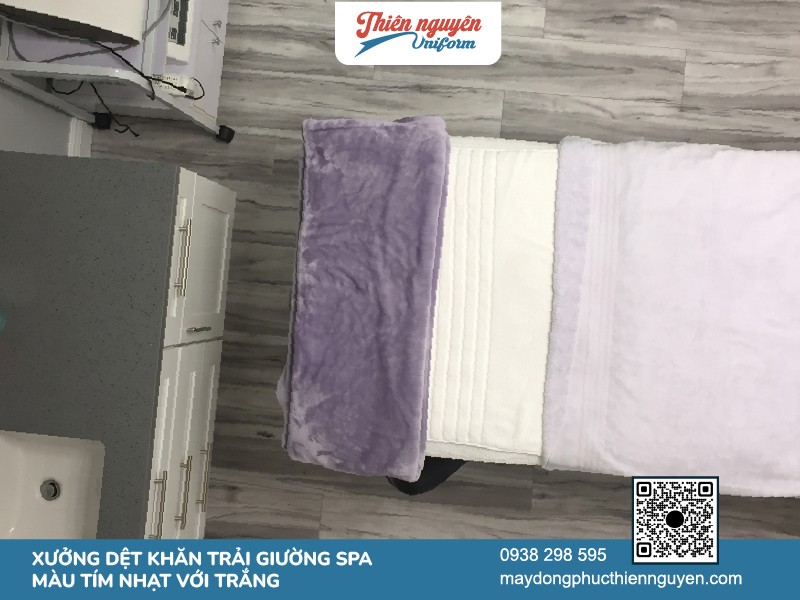 Mẫu khăn trải giường spa tông màu pastel