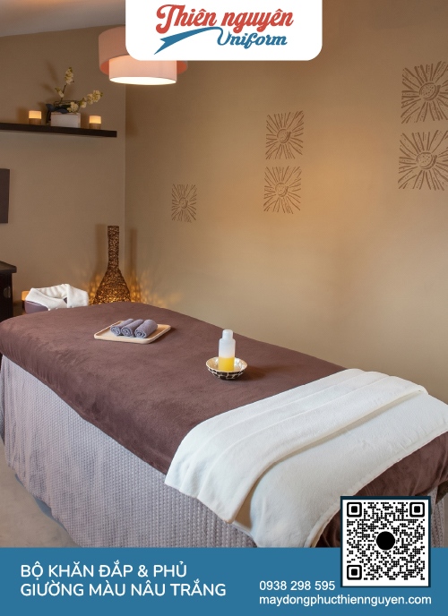 Combo khăn trải giường spa phong cách tối giản