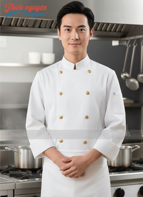 Áo bếp trưởng màu trắng - 037