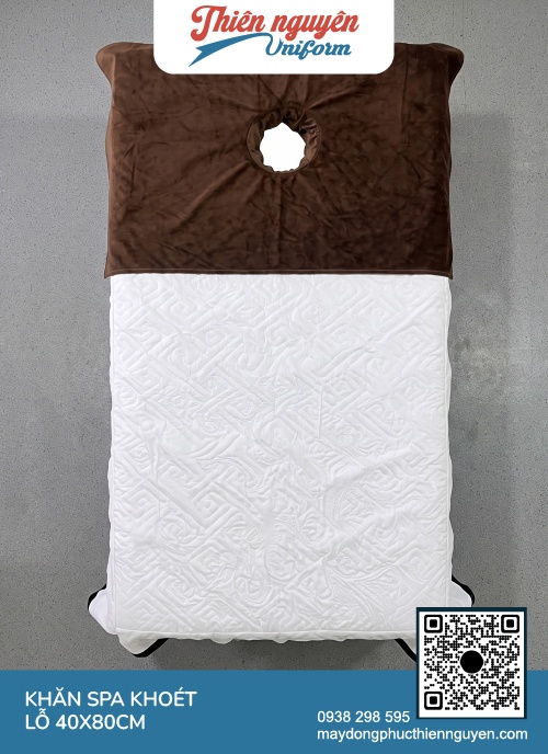 Khăn úp mặt giường massage khoét lỗ 40x80cm